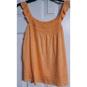 NWT Women's/Jr Girls SO Smocked Neck Tank Top Size L 11-13  Orange